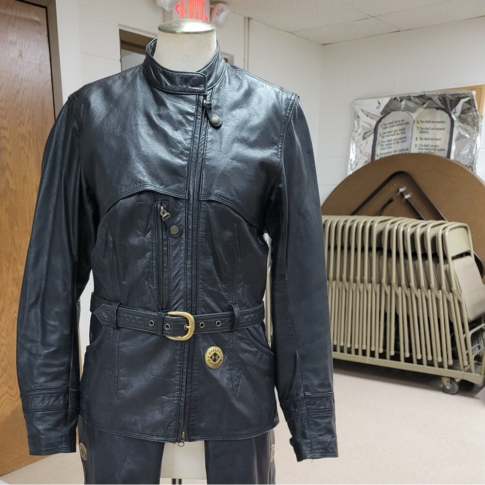 Harley-Davidson Women's Black Leather Jacket with Belt